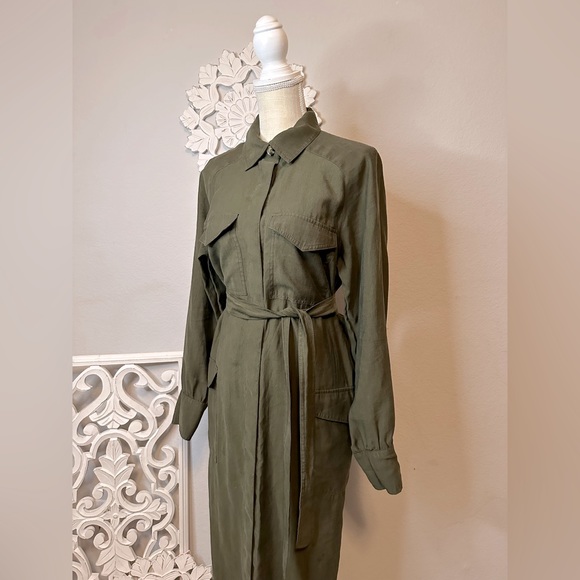 H&M UTILITY STYLE MIDI DRESS/kimono long sleeve size 2 worn only once! - Picture 5 of 12